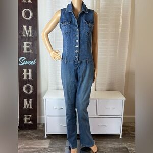 HOTKISS Classic Blue Denim Overalls for Women, Size Large